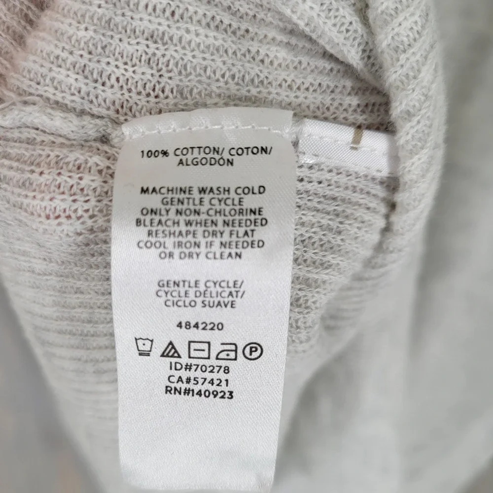 Lou & Grey Knit Sweater Women Medium Gray‎ Lightweight Cotton Boat Neck Raglan